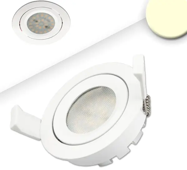 ISOLED LED Einbaustrahler, weiß, 8W SMD, 120°, rund, warmweiß, dimmbar Gratis Versand