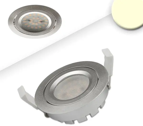 ISOLED LED Einbaustrahler, silber, 8W SMD, 120°, rund, warmweiß, dimmbar Geprüft
