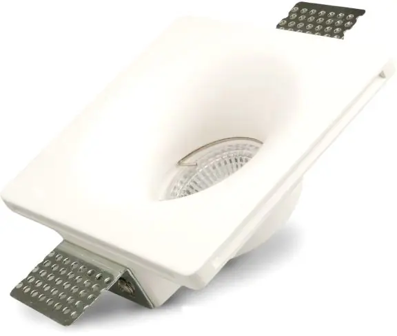 ISOLED Gips-Einbaustrahler GU5.3, quadratisch, rückversetzt, trichterförmig, weiß Rabatt