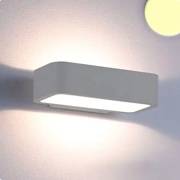 ISOLED LED Wandleuchte Up&Down 1x7W CREE, IP54, silber, warmweiß Rabatt