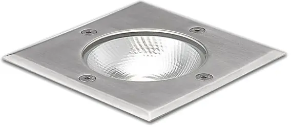 Super-Preis ISOLED LED Bodeneinbaustrahler, quadr. Edelstahl, IP67, 7W COB, 90°, warmweiß