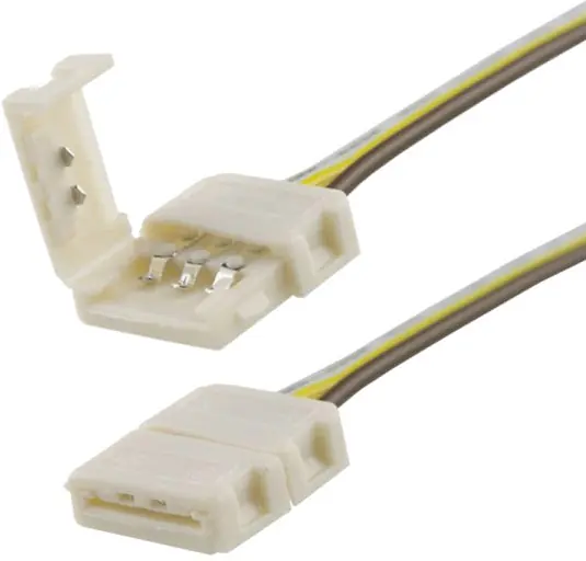 Preisreduziert ISOLED Clip-Kabelanschluss (max. 5A) für 3-pol. IP20 Flexstripes mit Breite 10mm, Pitch-Abstand