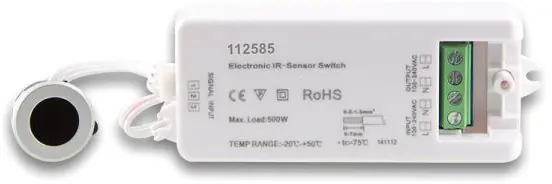 Nur Heute ISOLED Wisch-Schalter mit Sensorkopf silber, Wischdistanz 6cm, 230V, 500VA