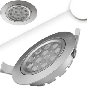 Wochenendangebot ISOLED LED Einbaustrahler, silber, 15W, 72°, rund, neutralweiß, dimmbar
