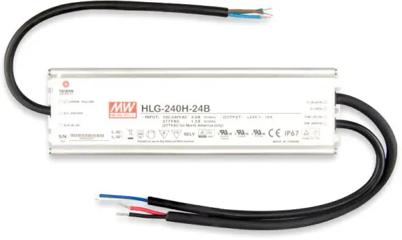 ISOLED LED Trafo MW HLG240H-24B 24V/DC, 0-240W, 1-10V (100-240W) dimmbar, IP67, SELV Sichere Zahlung
