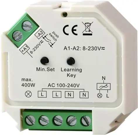 ISOLED Sys-One Funk/Push Dimmer für dimmbare 230V LED Leuchtmittel/Trafos, 400VA Sichere Zahlung