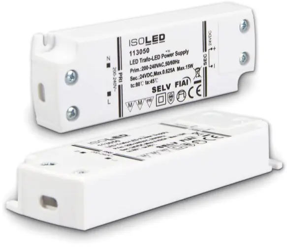 Finale Aktion ISOLED LED Trafo 24V/DC, 0-15W, ultraflach, SELV