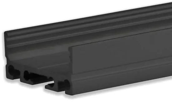 ISOLED LED Aufbauprofil SURF24 FLAT V1 Aluminium schwarz RAL 9005, 200cm Solange Der Vorrat Reicht