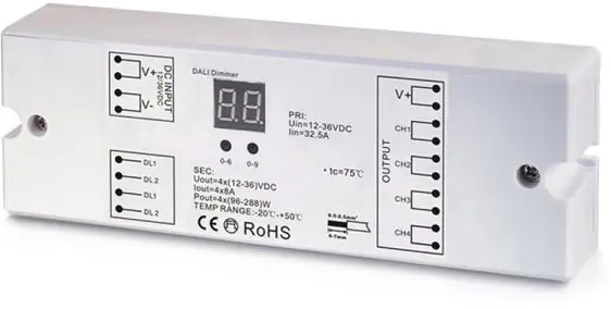 Neu ISOLED DALI DT6 PWM-Controller, 1 oder 4 Kanal, 12-36V 4x8A, 48V 4x4A