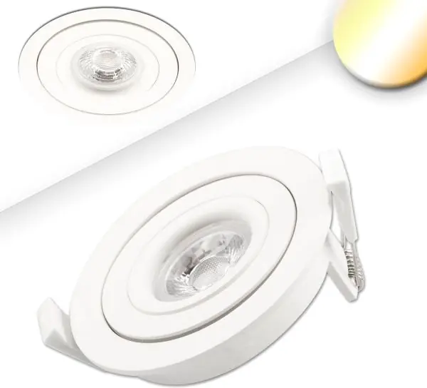 ISOLED LED Einbaustrahler SUNSET mit variabler Tiefe, weiß, 9W, 45°, 2000-2800K, Dimm-to-warm Meistverkauft