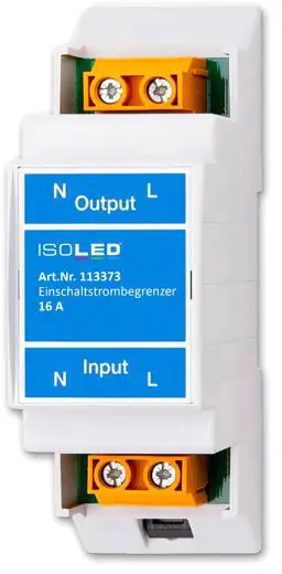 Neue Kollektion ISOLED Einschaltstrombegrenzer 16A für kapazitive Lasten, Hutschienenmontage