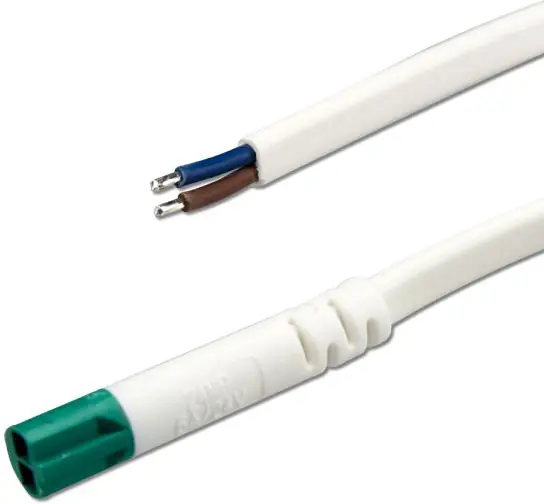 Neu Im Sortiment ISOLED Mini-Plug Anschlusskabel male, 1m, 2x0.75, IP54, weiß-grün, max. 48V