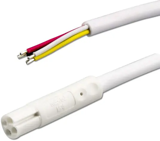 ISOLED Mini-Plug RGB Anschlusskabel male, 1m, 4-polig, IP42, weiß, max. 48V Kostenloser Versand