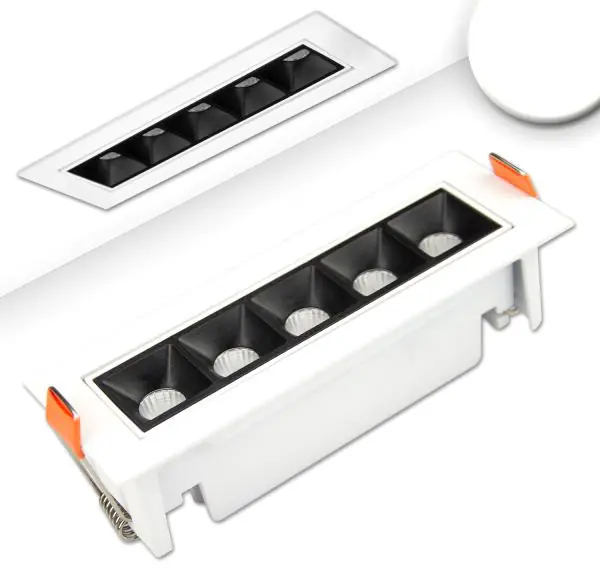 ISOLED LED Einbauleuchte Raster Line weiß/schwarz, 10W, neutralweiß, schwenkbar Top-Preis