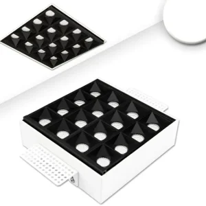 Ausverkauf ISOLED LED Einbauleuchte Raster flächenbündig schwarz 15W, neutralweiß, 1-10V dimmbar