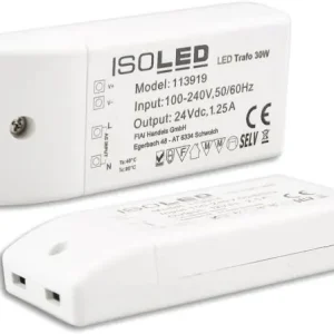 Sonderaktion ISOLED LED Trafo 24V/DC, 0-30W, kompakt, SELV