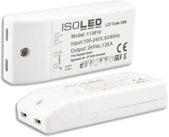 Sonderaktion ISOLED LED Trafo 24V/DC, 0-30W, kompakt, SELV