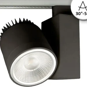 Wochenendangebot ISOLED 3-PH Schienen-Strahler fokussierbar, 30W, 30°-50°, schwarz matt, warmweiß, dimmbar