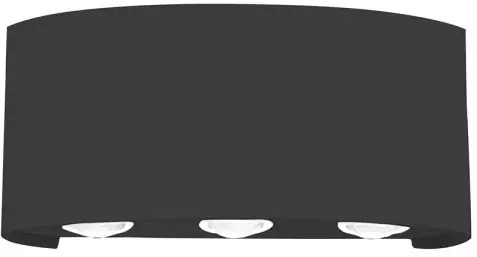 ISOLED LED Wandleuchte Up&Down 6*1W CREE, IP54, sandschwarz, warmweiß Nur Heute