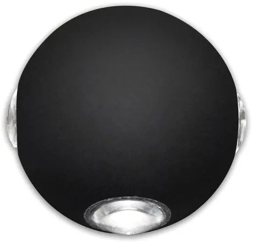 ISOLED LED Wandleuchte Up&Down 4*1W CREE, IP54, sandschwarz, warmweiß Kostenloser Rückversand
