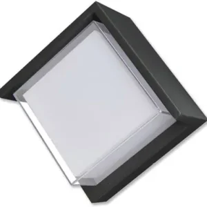 Begrenztes Angebot ISOLED LED Wandleuchte eckig 6W, IP54, sandschwarz, warmweiß