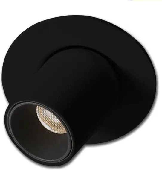 Aktuell ISOLED LED Einbauleuchte Pipe MiniAMP schwarz, 3W, 24V DC, warmweiß, dimmbar