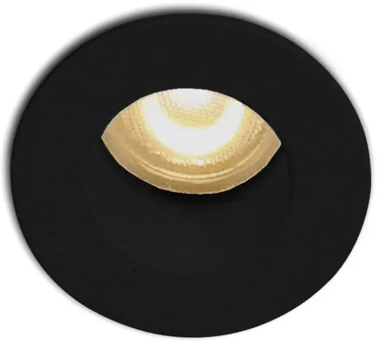 Versand Am Gleichen Tag ISOLED LED Einbauleuchte MiniAMP schwarz, 1W, 24V DC, warmweiß, rückversetzt, dimmbar