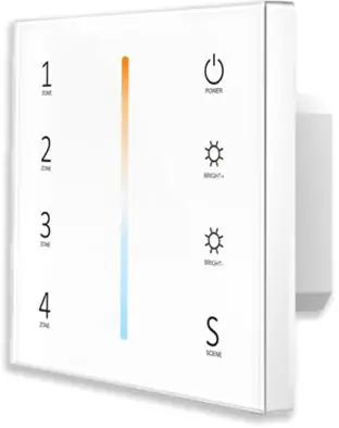 Sichere Zahlung ISOLED Sys-Pro weißdynamische 4 Zonen Einbau-Touch-Fernbedienung + DMX-Output, weiß, 230V