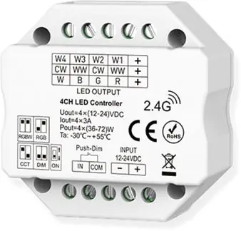 ISOLED Sys-Pro Push/Funk Mesh PWM-Controller, 1-4 Kanal, 12-24V DC 4x3A Top-Preis