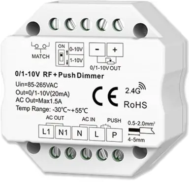 ISOLED Sys-Pro Push/Funk Mesh-Dimmer mit 0/1-10V Output und Switch 85-265V 1.5A Bestseller