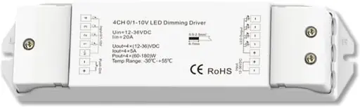 Angebot ISOLED 1xPush/4x1-10V Input PWM-Controller, 4 Kanal, 12-36V DC 4x5A