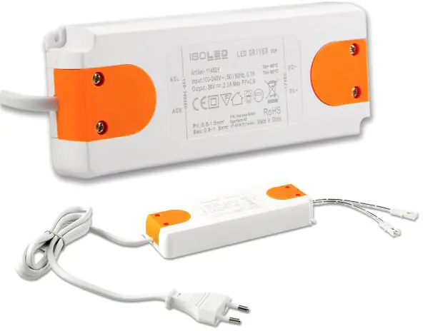 ISOLED LED Trafo MiniAMP 24V/DC, 0-50W, 120cm Kabel mit Flachstecker, sekundär 2 female Buchsen Günstig