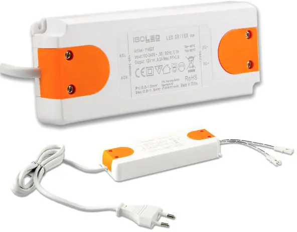 ISOLED LED Trafo MiniAMP 12V/DC, 0-50W, 120cm Kabel mit Flachstecker, sekundär 2 female Buchsen Letzte Chance