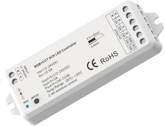 ISOLED Sys-Pro RGB+CCT Funk Mesh PWM-Controller, 1-5 Kanal, 12-24V DC 5x3A Sale