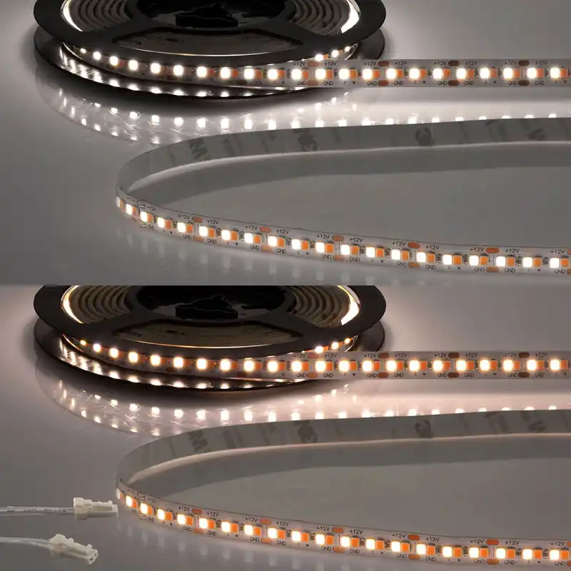 Echt ISOLED LED CRI919/940 MiniAMP Flexband, 12V, 15W, weißdynamisch, 120cm, beidseitiges Kabel mit