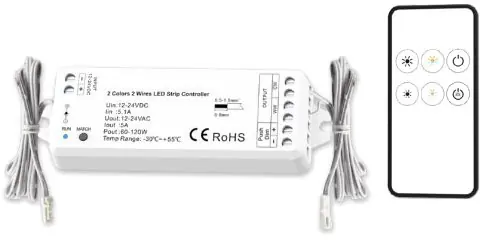 ISOLED LED weißdynamischer Push/Funk PWM-Controller MiniAMP inkl. Fernbedienung 12-24V DC, 5A Preis Gesenkt