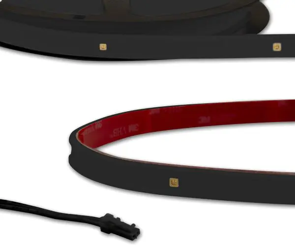 ISOLED LED UV-C MiniAMP Flexband 270nm, 12V DC, 3W, IP54, 58cm, schwarz, einseitig Kabel mit Abverkauf