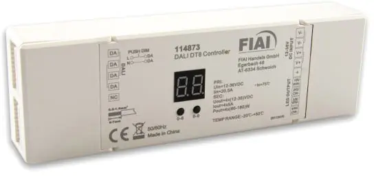 ISOLED DALI DT8 Universal Push-Dim PWM-Controller, 4 Kanal, 12-36V 4x5A, 48V 4x3A Zertifiziert