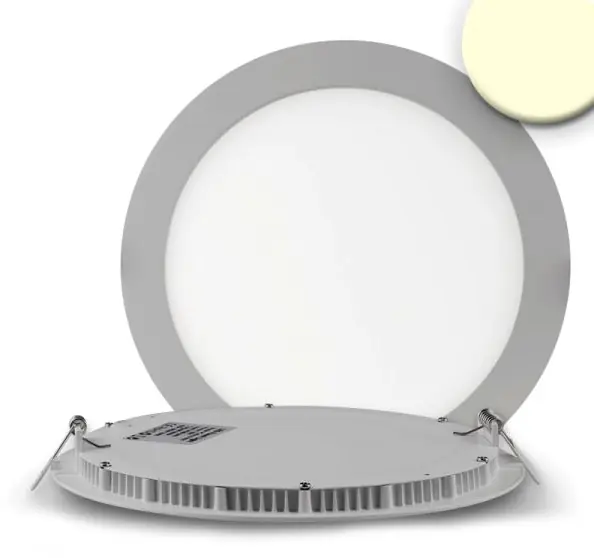ISOLED LED Downlight, 18W, rund, ultra flach, silber, warmweiß, dimmbar Preisknaller