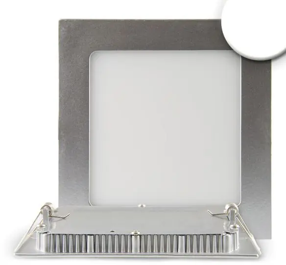 ISOLED LED Downlight, 9W, eckig, ultraflach, silber, neutralweiß, dimmbar Kracherpreis