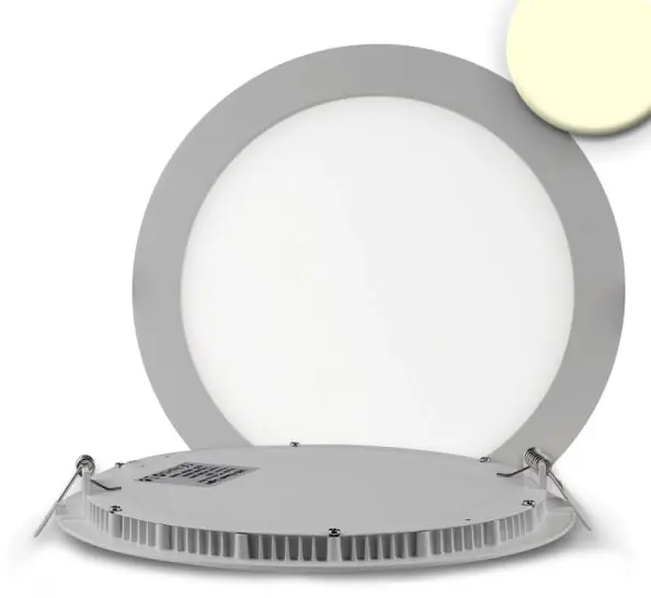 Jetzt Bestellen ISOLED LED Downlight, 18W, rund, ultra flach, silber, warmweiß
