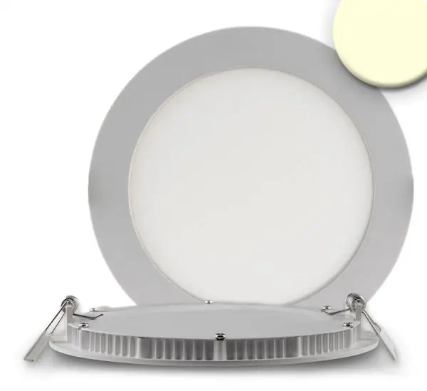 Neuheit ISOLED LED Downlight, 12W, rund, ultra flach, silber, warmweiß, dimmbar