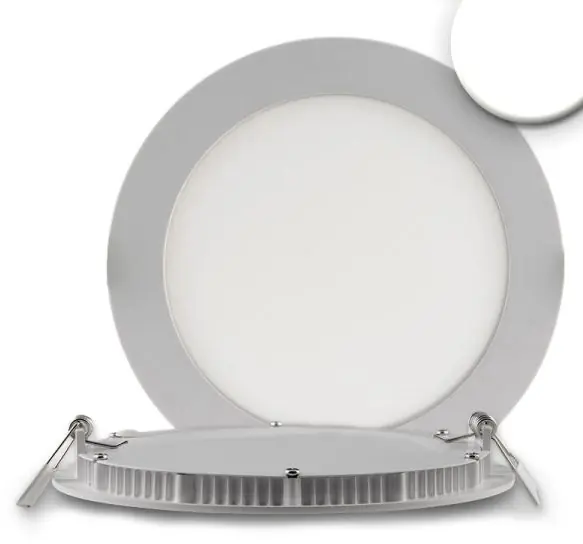 ISOLED LED Downlight, 12W, rund, ultra flach, silber, neutralweiß, dimmbar Kracherpreis