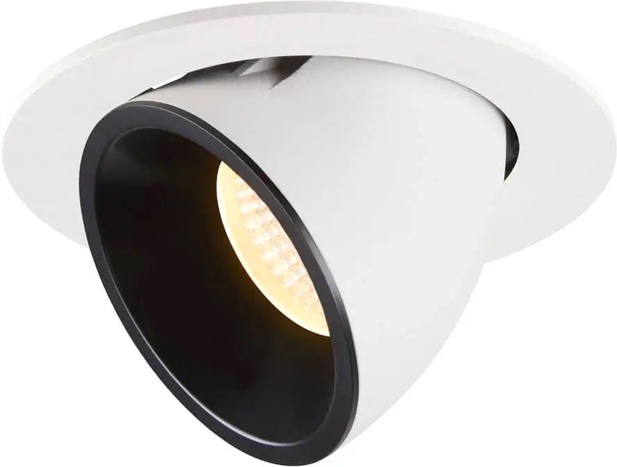 SLV NUMINOS® GIMBLE L, Deckeneinbauleuchte weiß / schwarz 3000K 20° Echt