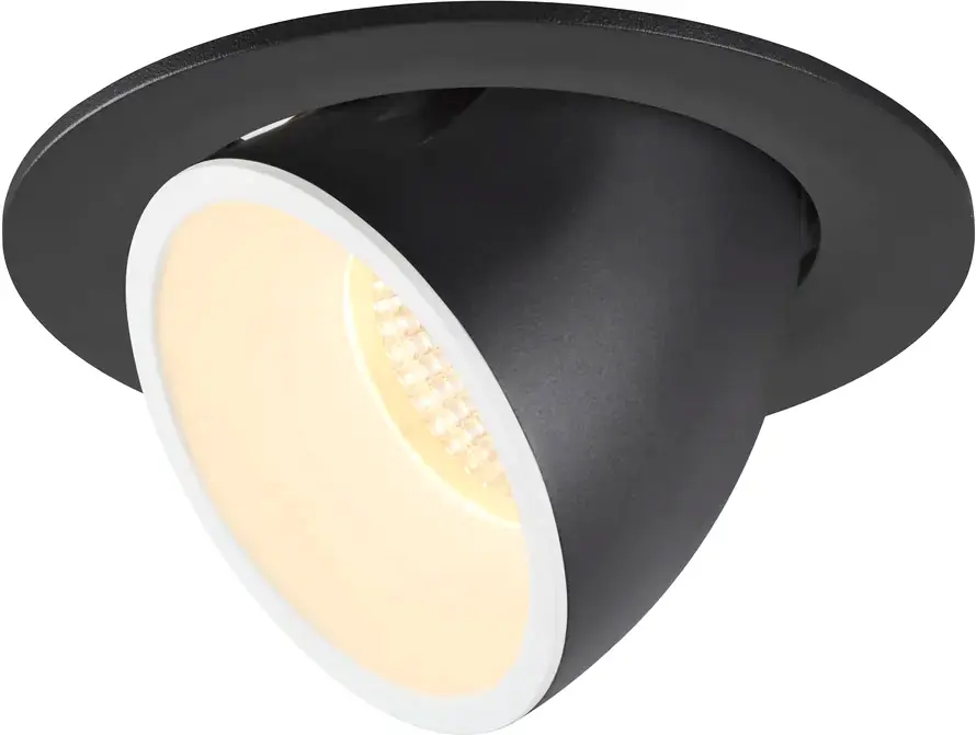 Letzte Chance SLV NUMINOS® GIMBLE L, Deckeneinbauleuchte schwarz / weiß 3000K 40°