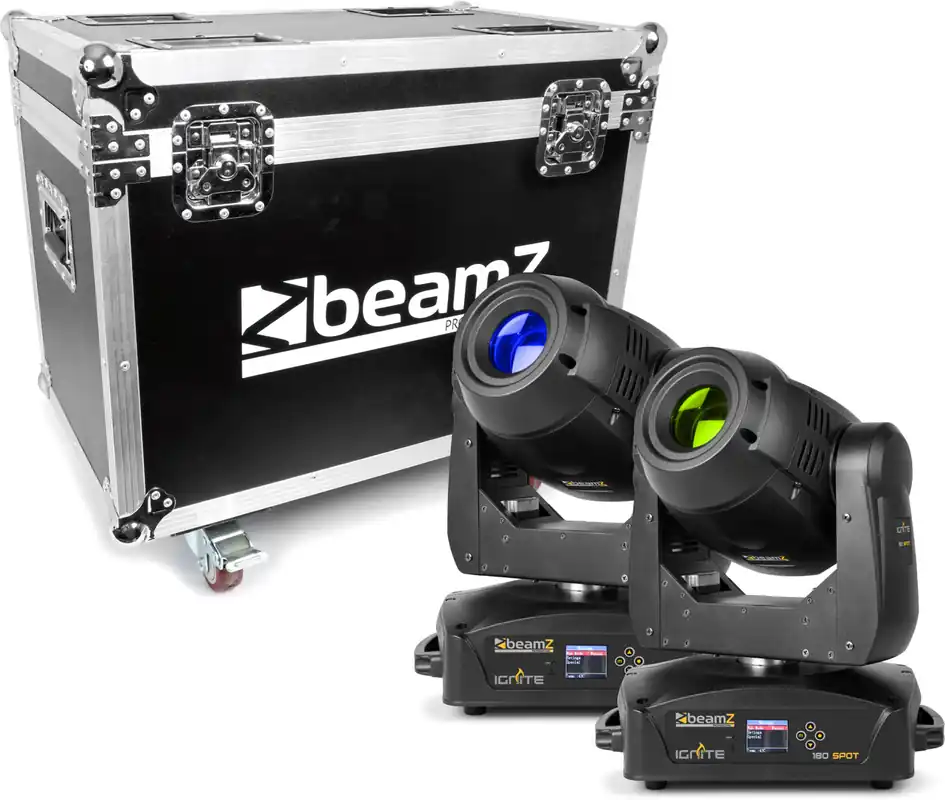 beamZ Pro IGNITE180 Spot LED Moving Head 2 Stück im Flightcase Highlight