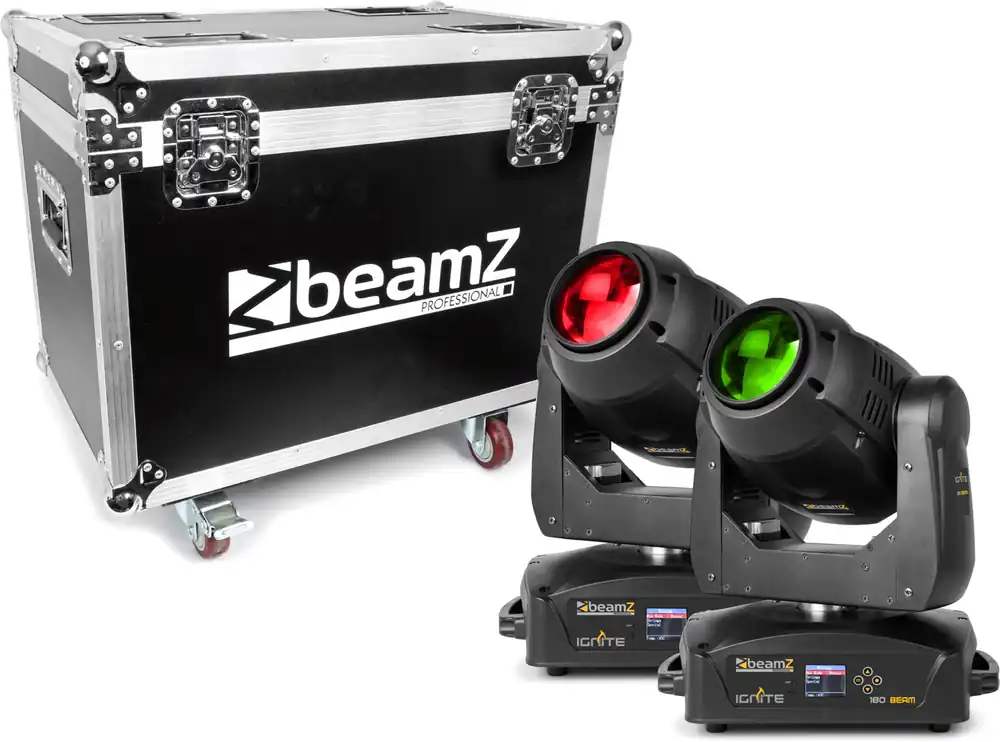 Zertifiziert beamZ Pro IGNITE180B LED Beam Moving Head 2 Stück im Flightcase