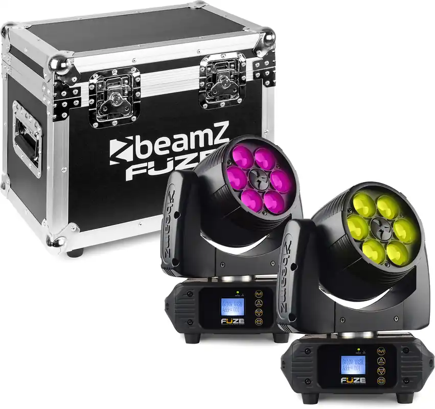 beamZ Fuze610Z Wash 6x 10W LED Moving Head Zoom Set 2 Stück im Flightcase Bestpreis