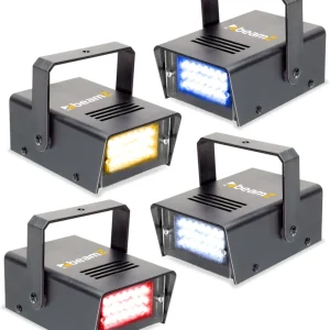 Solange Der Vorrat Reicht beamZ BMS24SET 4er-Set Mini-LED-Stroboskope RYBW