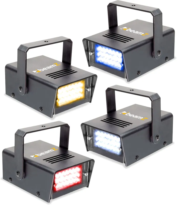 Solange Der Vorrat Reicht beamZ BMS24SET 4er-Set Mini-LED-Stroboskope RYBW